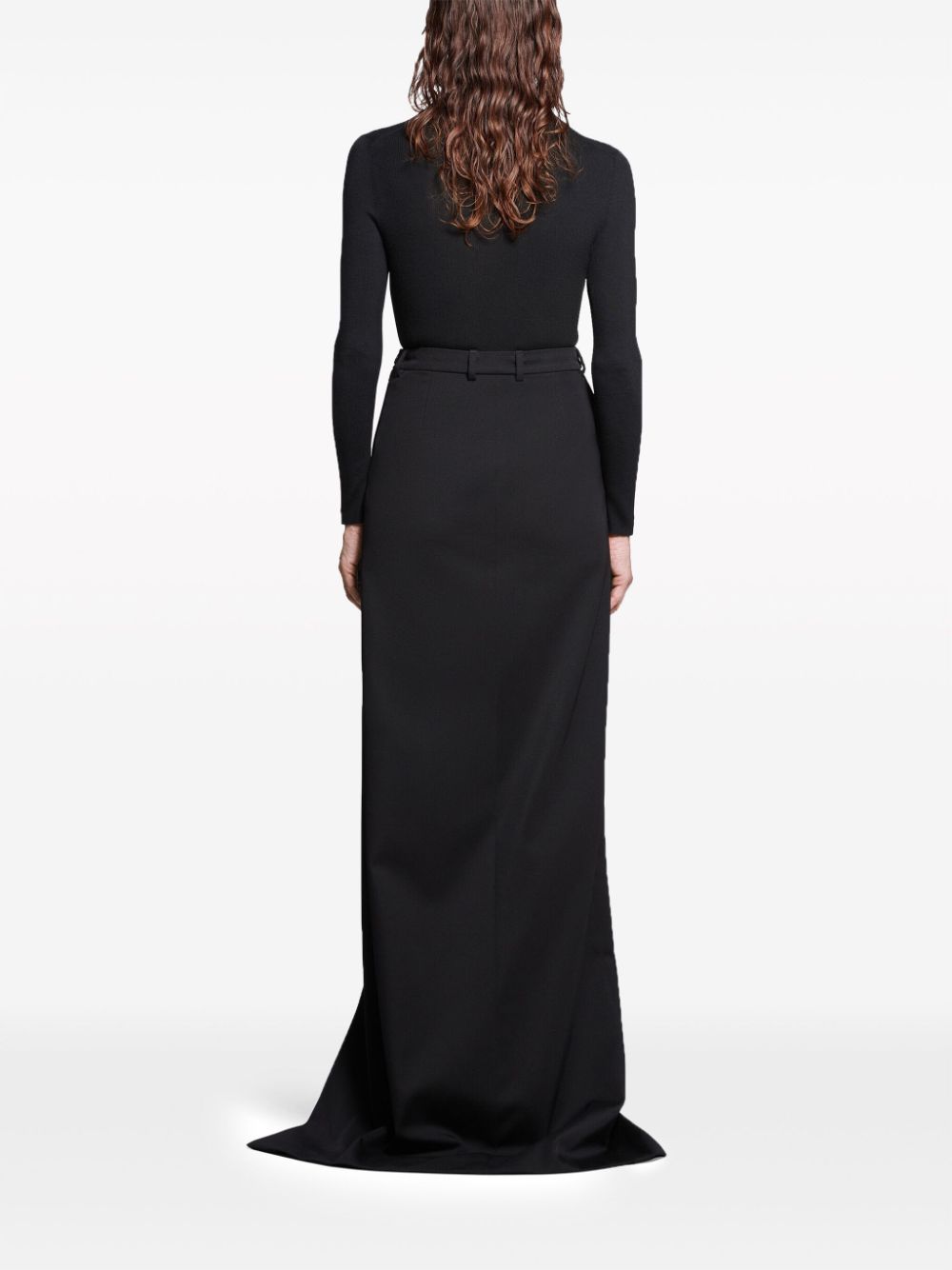 BALENCIAGA High-Waisted Floor-Length Midi Skirt with Slit
