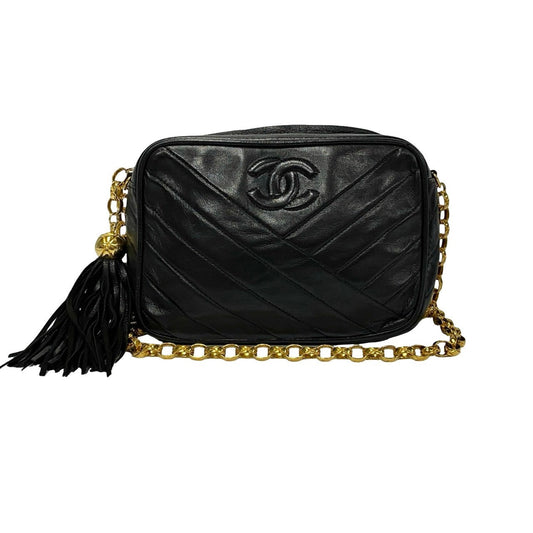 Chanel CC Tassel Camera Bag  Leather Crossbody Bag
