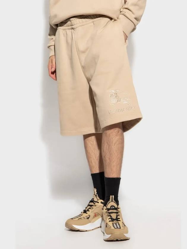 Burberry Embroidered EKD Sweat Shorts Beige