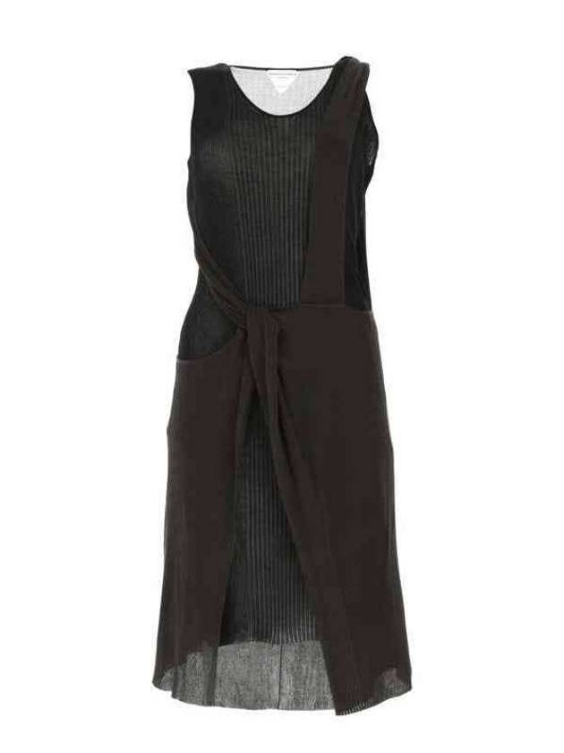 Bottega Veneta two-tone cotton blend midi dress