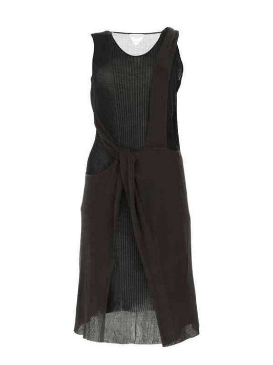 Bottega Veneta two-tone cotton blend midi dress