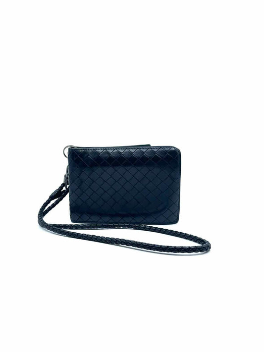 BOTTEGA VENETA Black Leather Woven Wallet
