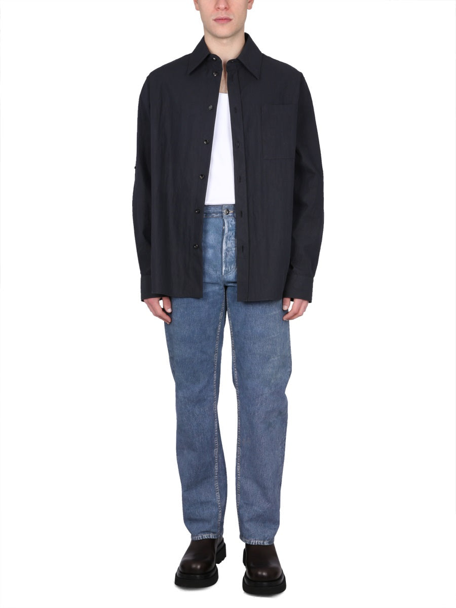 Bottega Veneta Men Cotton Twill Shirt