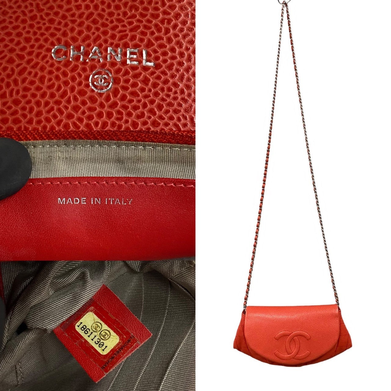 Chanel CC Caviar Flap Crossbody Bag Leather Crossbody Bag