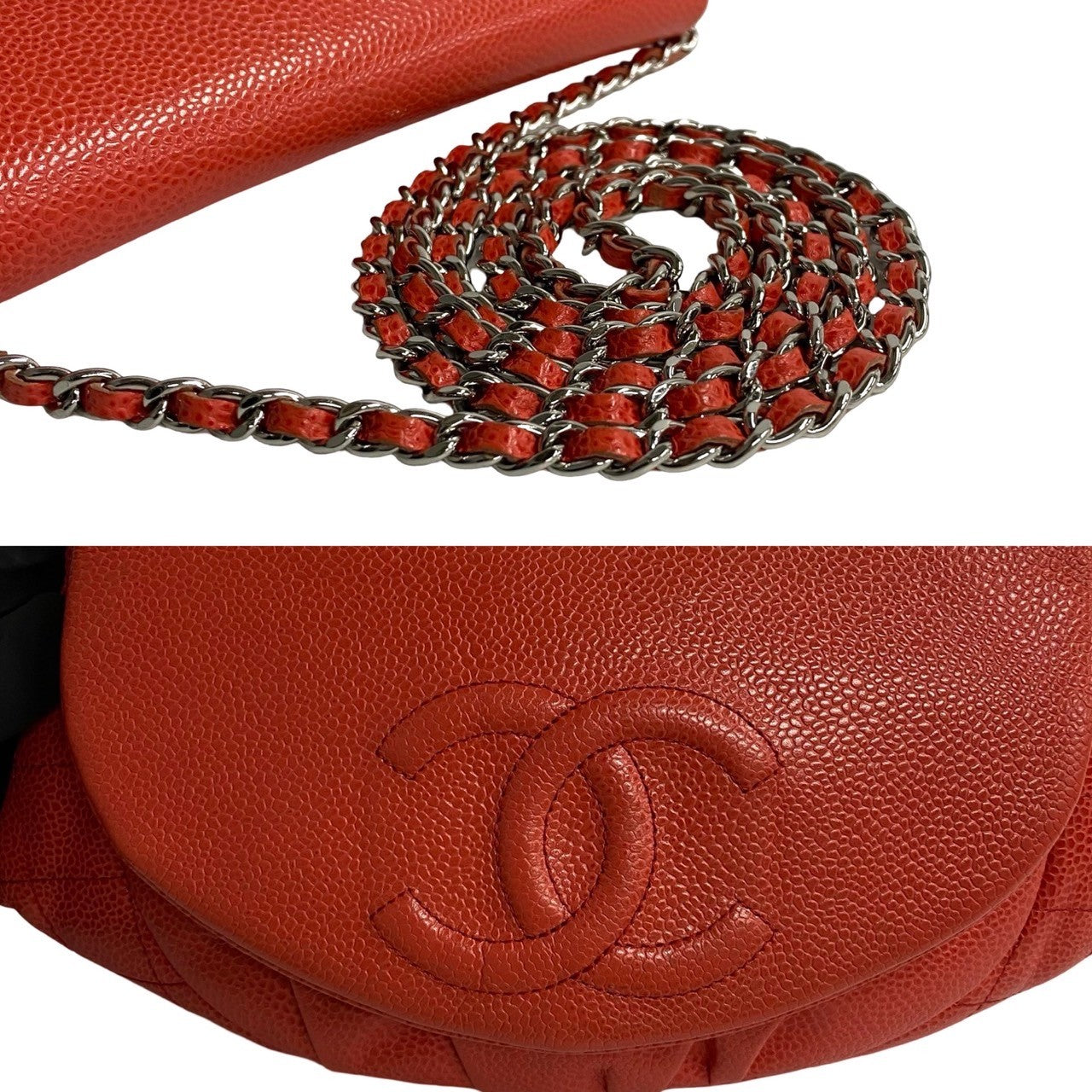 Chanel CC Caviar Flap Crossbody Bag Leather Crossbody Bag