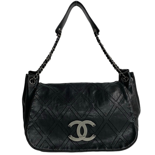 Chanel CC Quilted Leather Shoulder Bag Leather Crossbody Bag