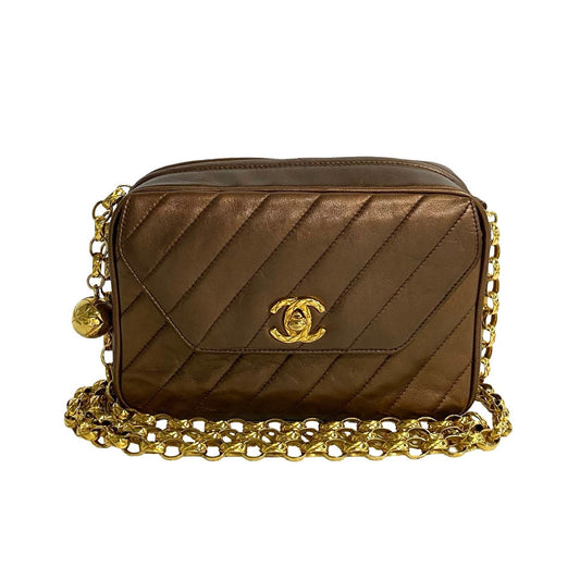 Chanel Quilted Leather Chain Crossbody Bag Leather Crossbody Bag