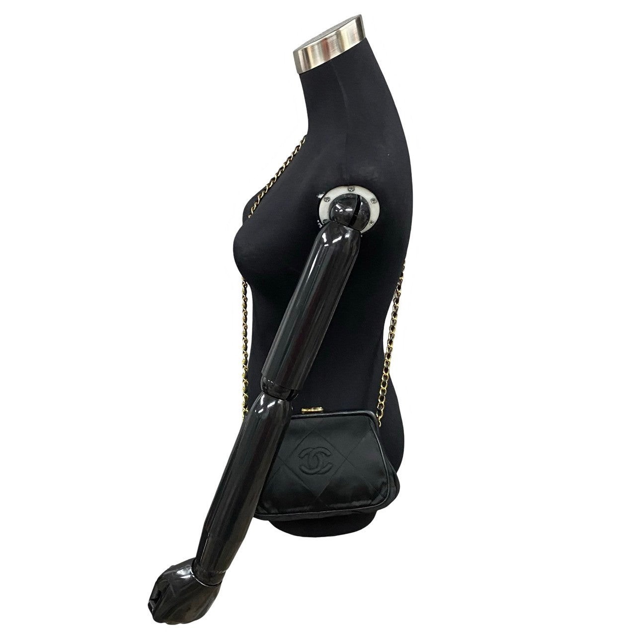 Chanel Quilted Satin Clasp Crossbody Bag Canvas Crossbody Bag