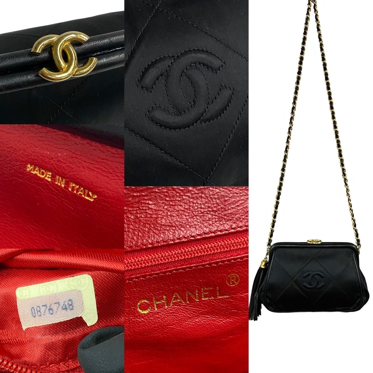Chanel Quilted Satin Clasp Crossbody Bag Canvas Crossbody Bag