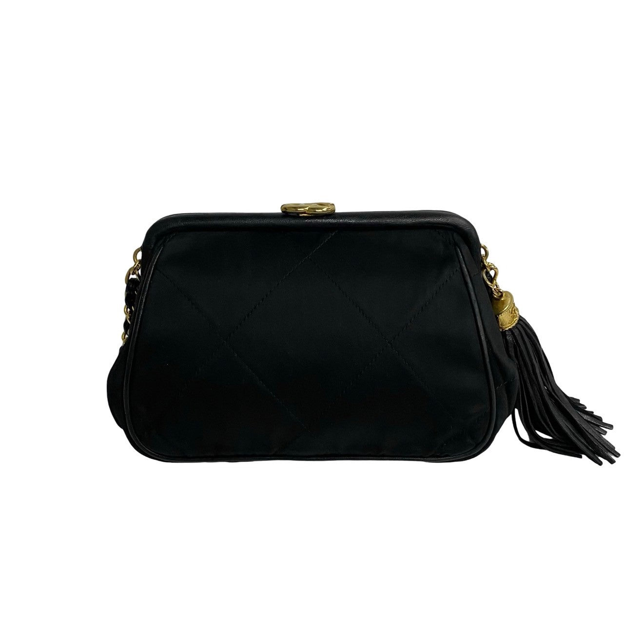 Chanel Quilted Satin Clasp Crossbody Bag Canvas Crossbody Bag