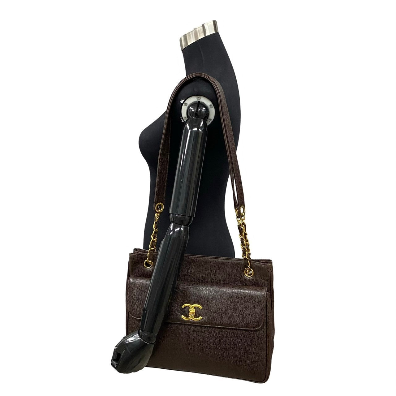 Chanel CC Caviar Shoulder Bag Leather Tote Bag
