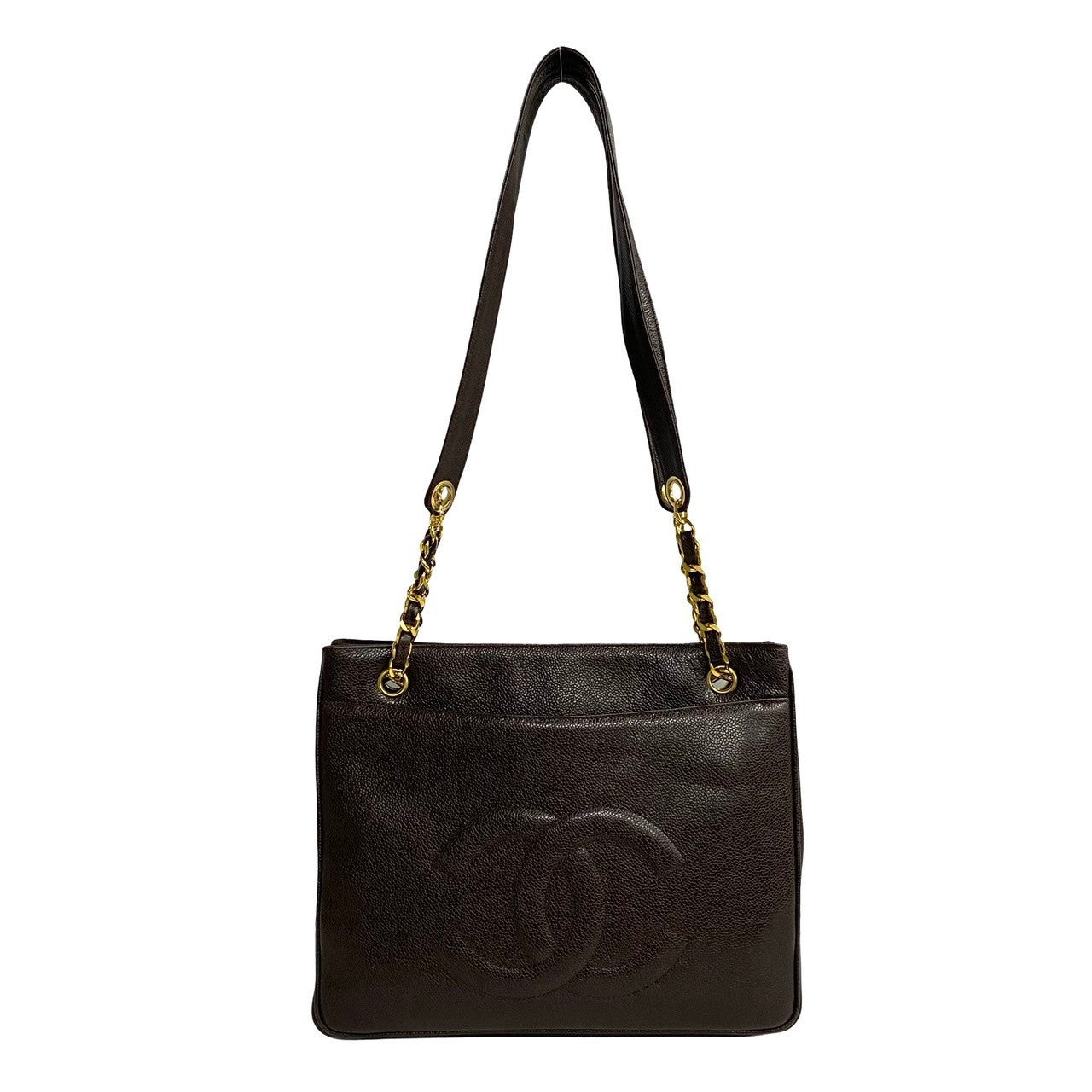 Chanel CC Caviar Shoulder Bag Leather Tote Bag