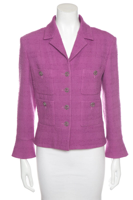 Chanel 2023 Purple Wool Jacket SZ 40