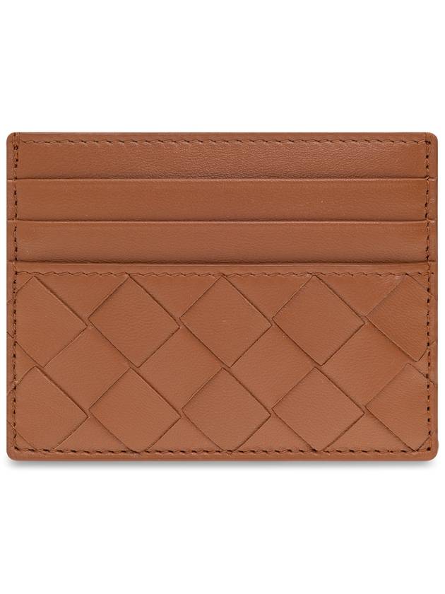 Bottega Veneta Intrecciato Leather Card Holder Brown