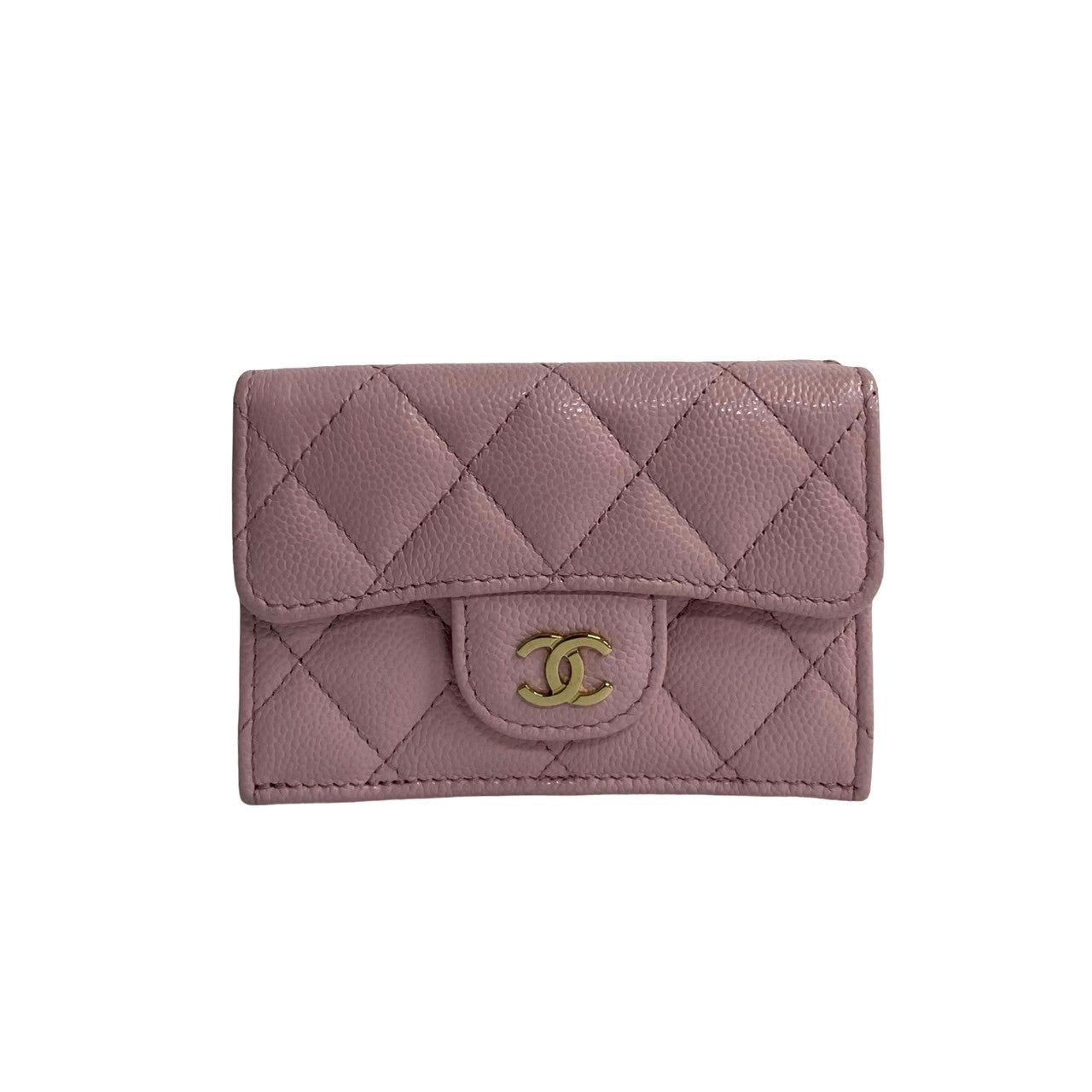 Chanel Caviar Skin Tri-Fold Mini Wallet Pink