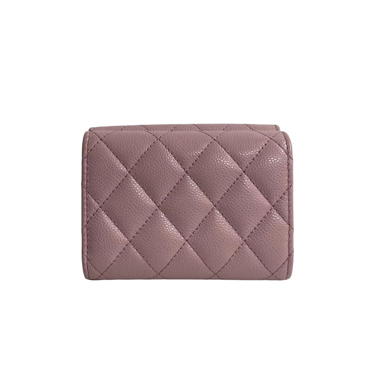 Chanel Caviar Skin Tri-Fold Mini Wallet Pink