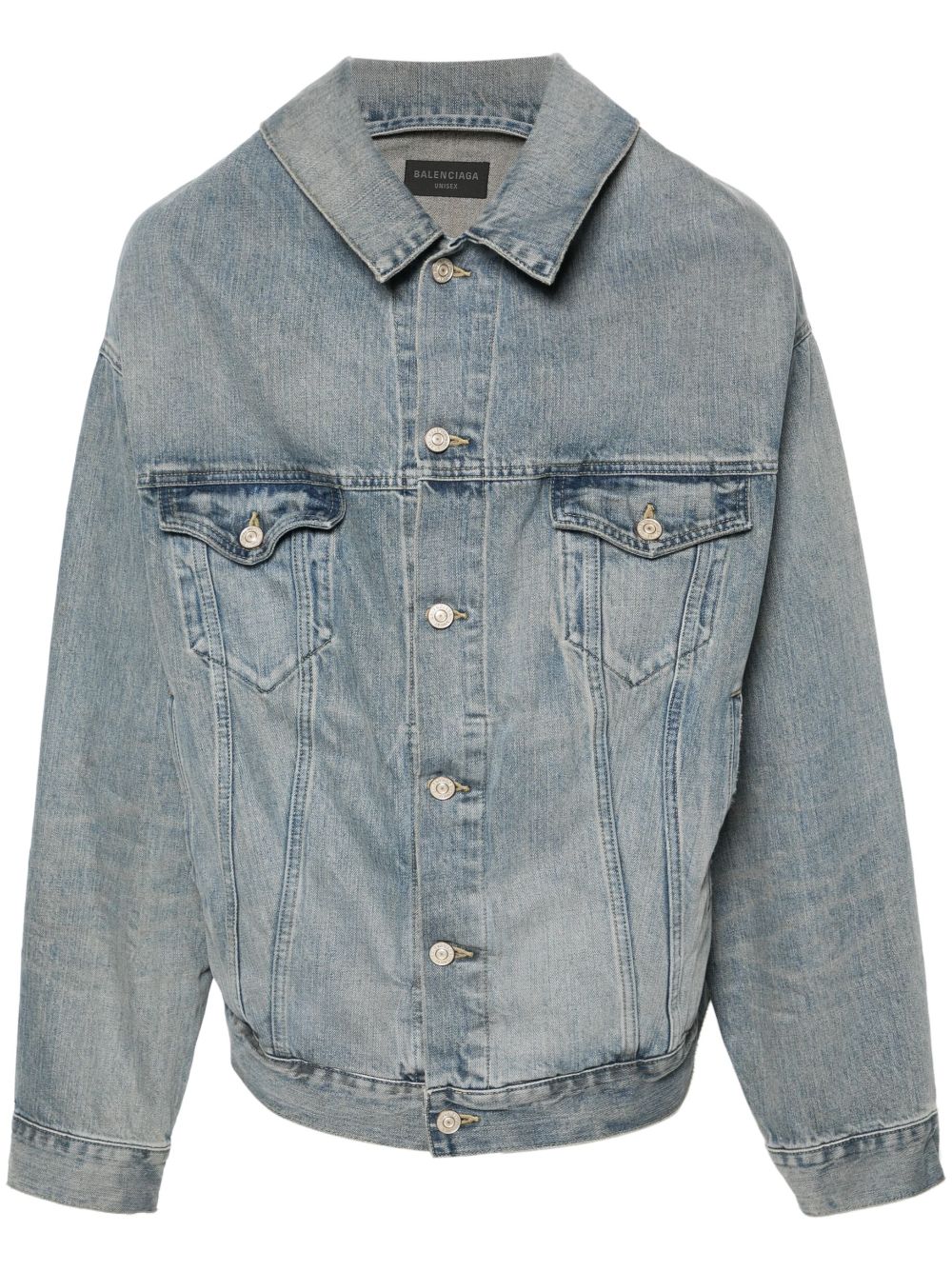 BALENCIAGA Off Shoulder Denim Jacket
