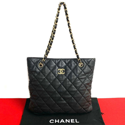 Chanel Lambskin Matelasse Coco Mark Chain Tote Bag