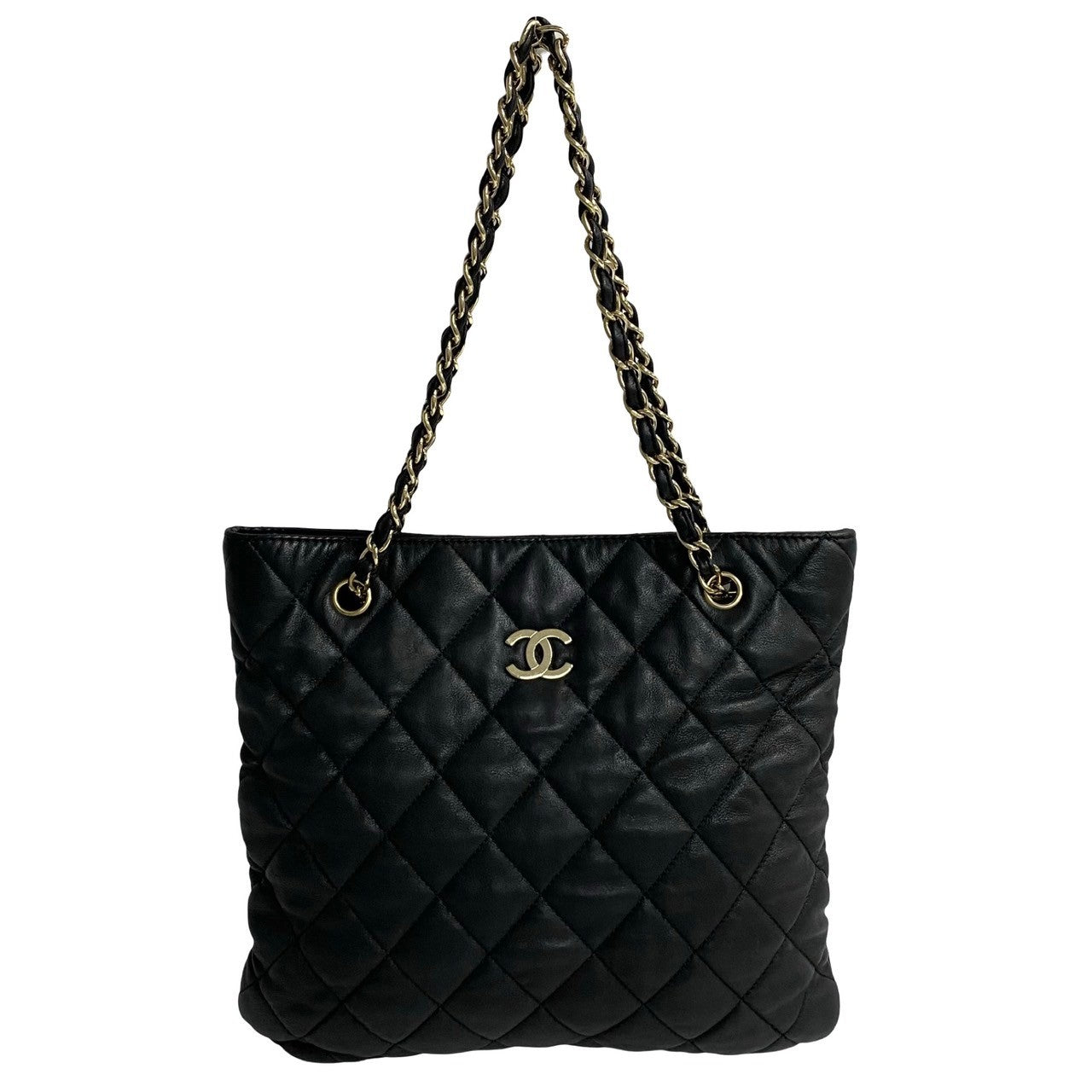Chanel Lambskin Matelasse Coco Mark Chain Tote Bag