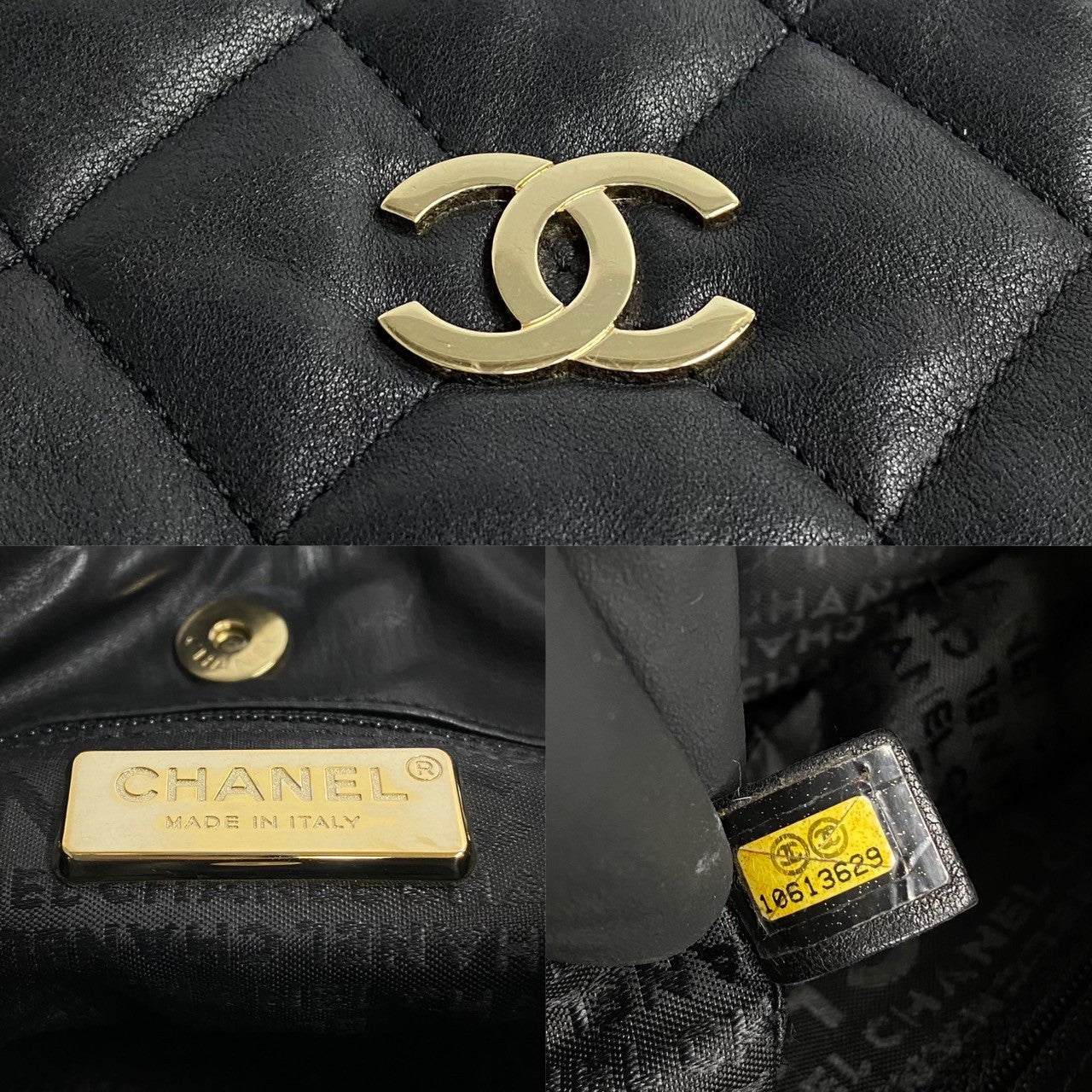 Chanel Lambskin Matelasse Coco Mark Chain Tote Bag