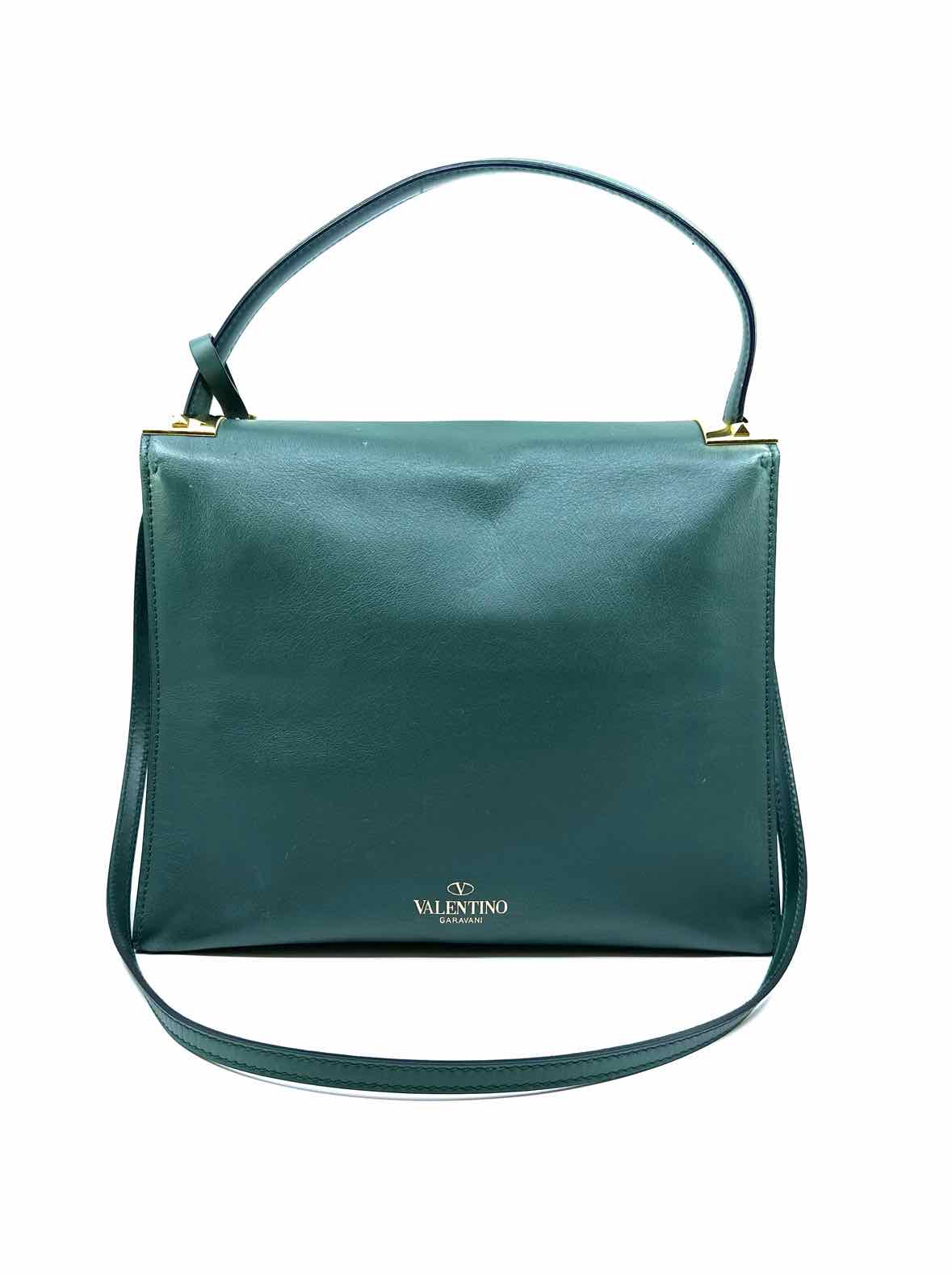 VALENTINO Forest Green Leather Handbag