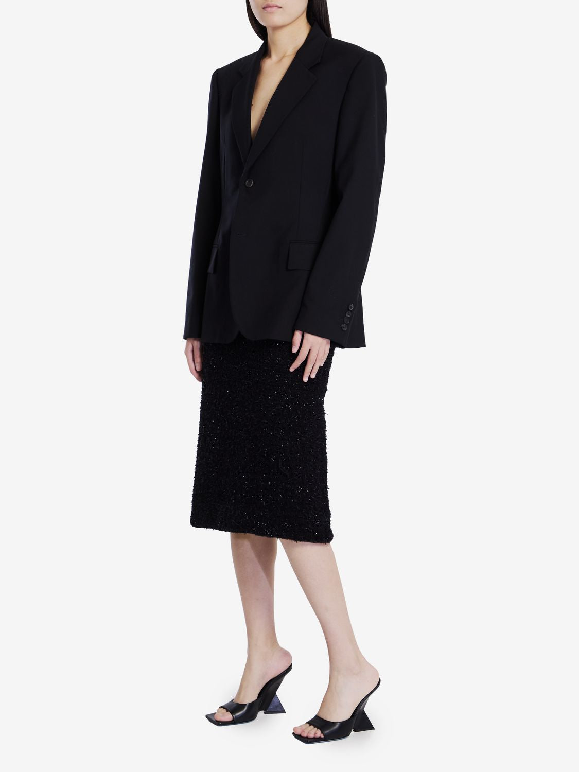 BALENCIAGA Wool Jacket with Peaked Lapels for Women - Regular Fit