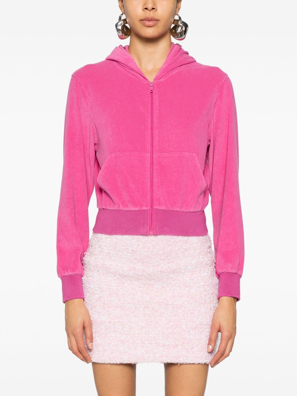 BALENCIAGA Mini Velvet Zipped Hoodie for Women
