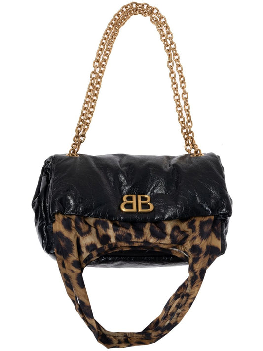 BALENCIAGA Large Cheetah Print Tote Handbag