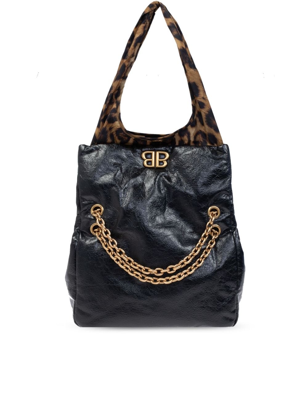BALENCIAGA Large Cheetah Print Tote Handbag