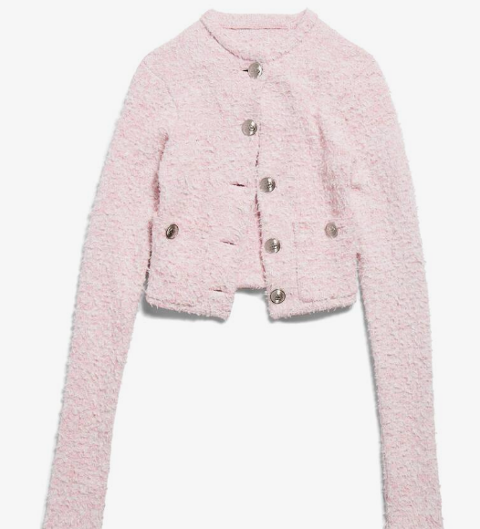 BALENCIAGA Mini Bouclé Cropped Jacket