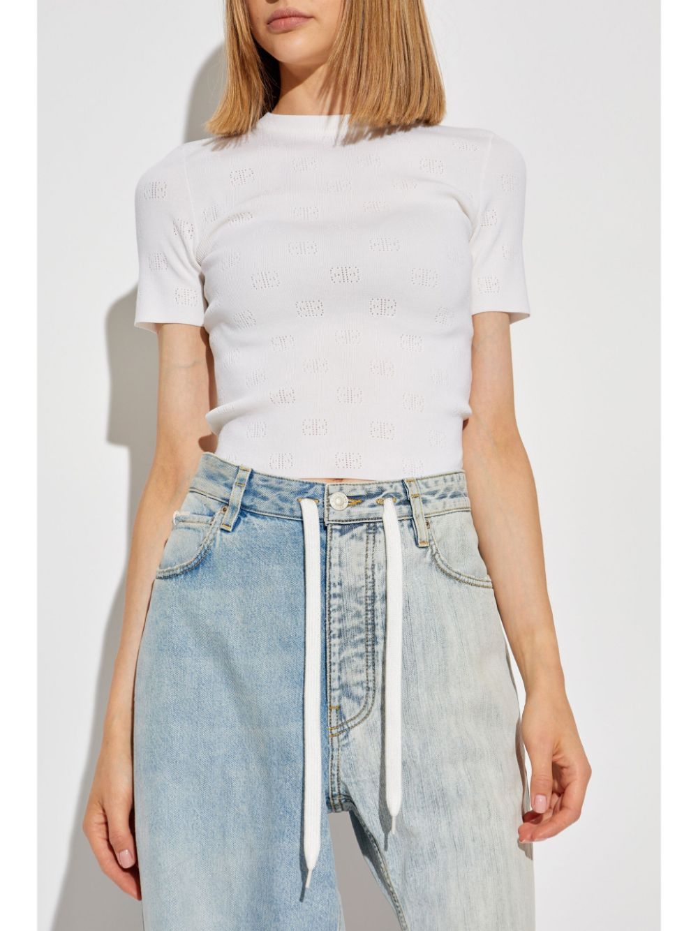 BALENCIAGA Open-Knit Wool Top for Women