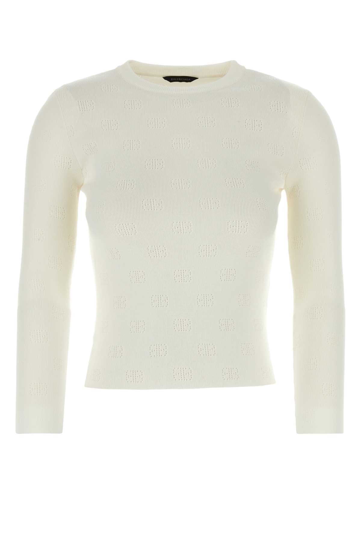 BALENCIAGA Women's Cropped Mini Wool Blend Sweater