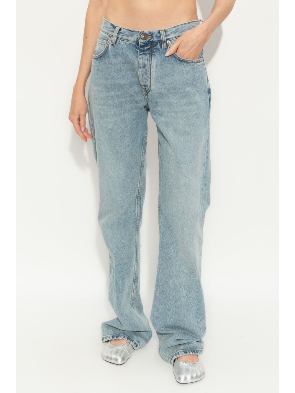 BALENCIAGA Low-Waist Classic Denim Jeans for Women - Long Length