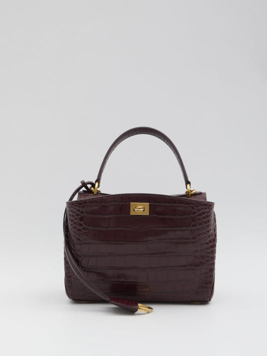 BALENCIAGA Mini Handbag with Crocodile Embossing - FW25