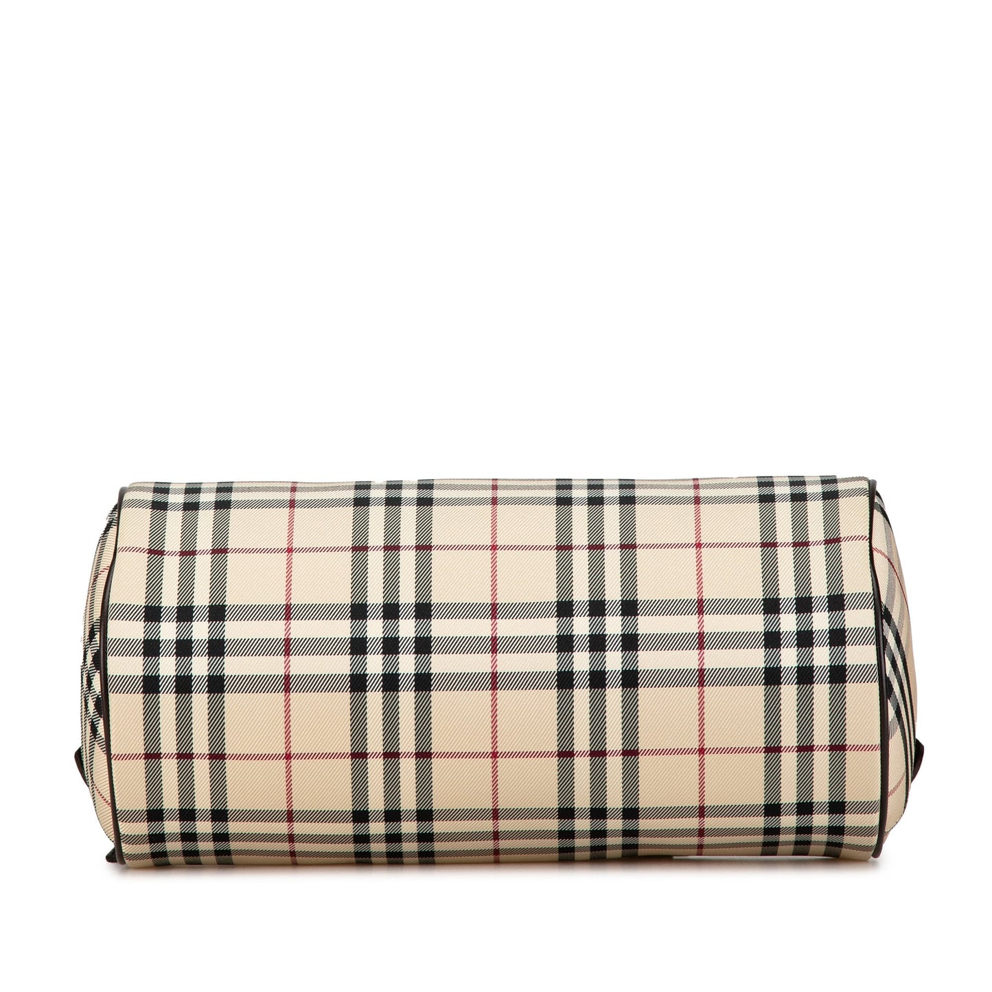 Brown Burberry House Check Canvas Barrel Handbag