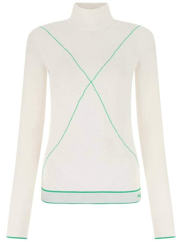 Bottega Veneta Salon Contrast Stitch Neck Collar White