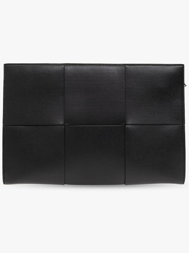 Bottega Veneta Maxi Intrecciato Leather Clutch Bag Black