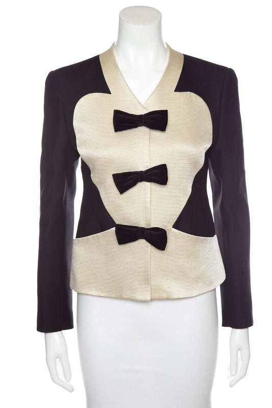 Valentino Black & Cream Jacket SZ 40