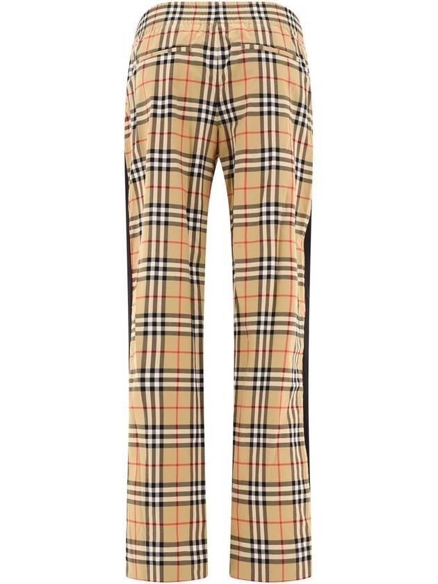 Burberry Organic Cotton Check Straight Pants Beige