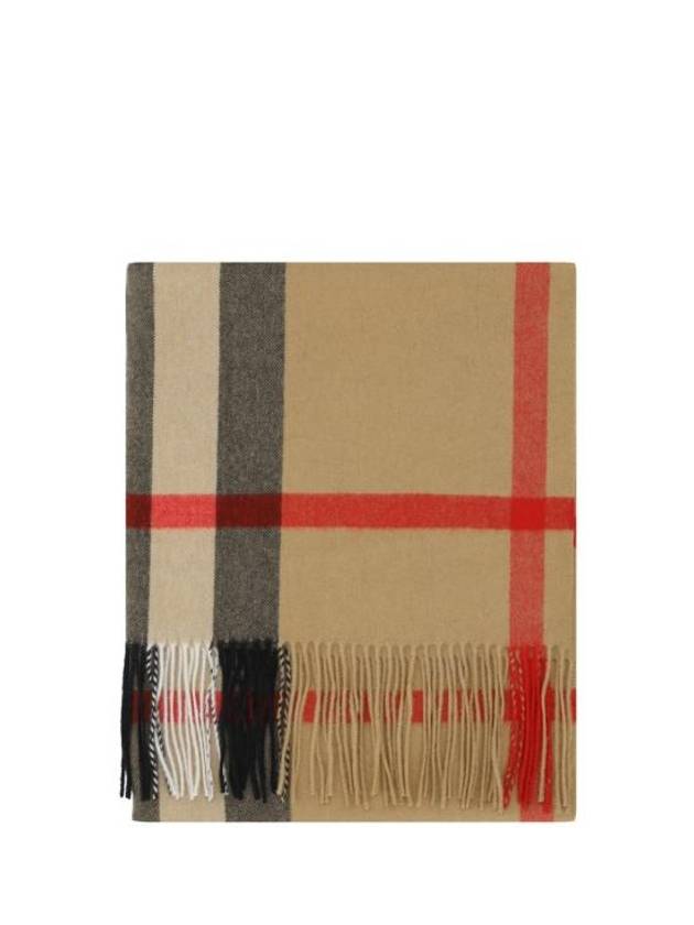 Burberry Wide Classic Check Cashmere Scarf Archive Beige