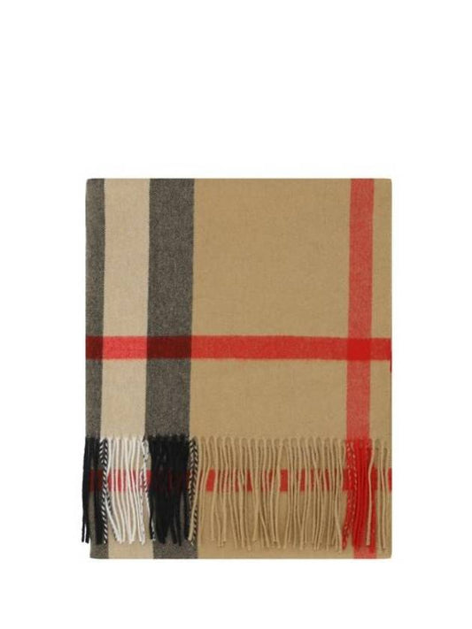 Burberry Wide Classic Check Cashmere Scarf Archive Beige
