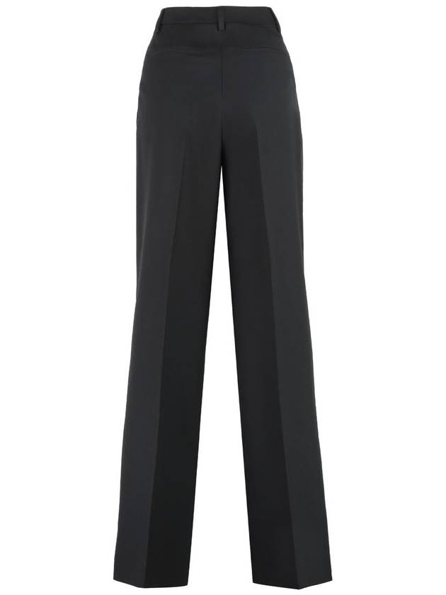 Burberry High Waist Wool Wide Pants Black