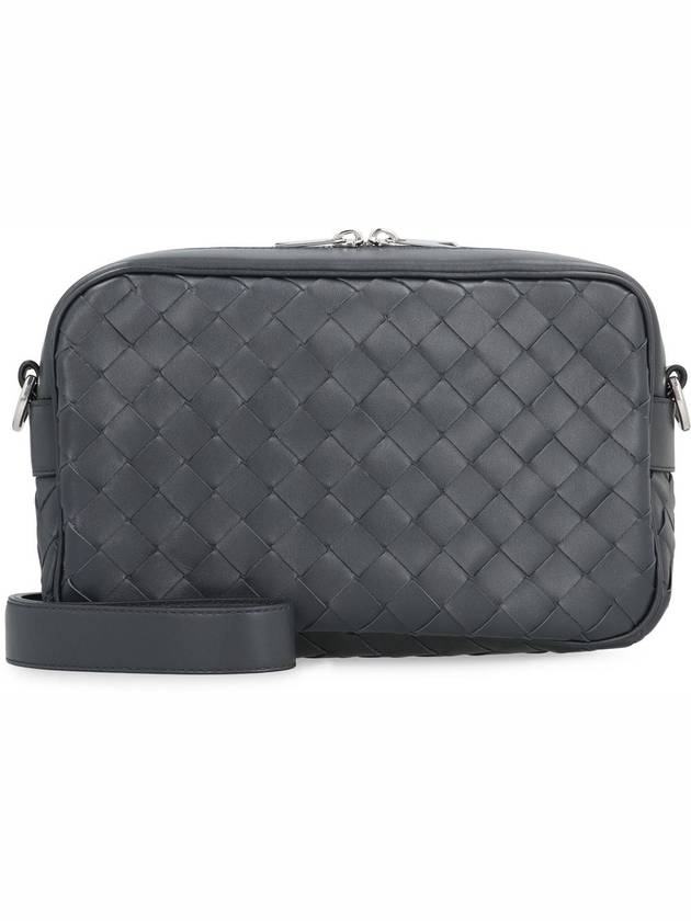 Bottega Veneta Intrecciato Camera Small Cross Bag Grey