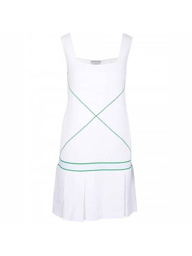 Bottega Veneta Paraket Stitch Sleeveless Tennis Midi Dress White
