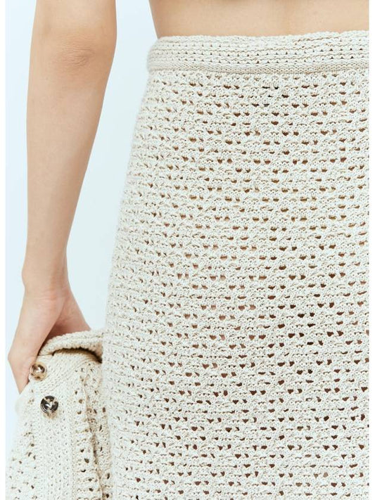 Bottega Veneta Texture Knit Wrap Around Midi Skirt 782282 V3WM0 9227 B0111077111