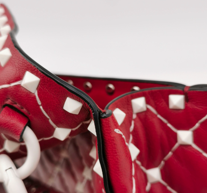 Valentino Rockstud Spike Medium 23cm Bag Red 24052678724369