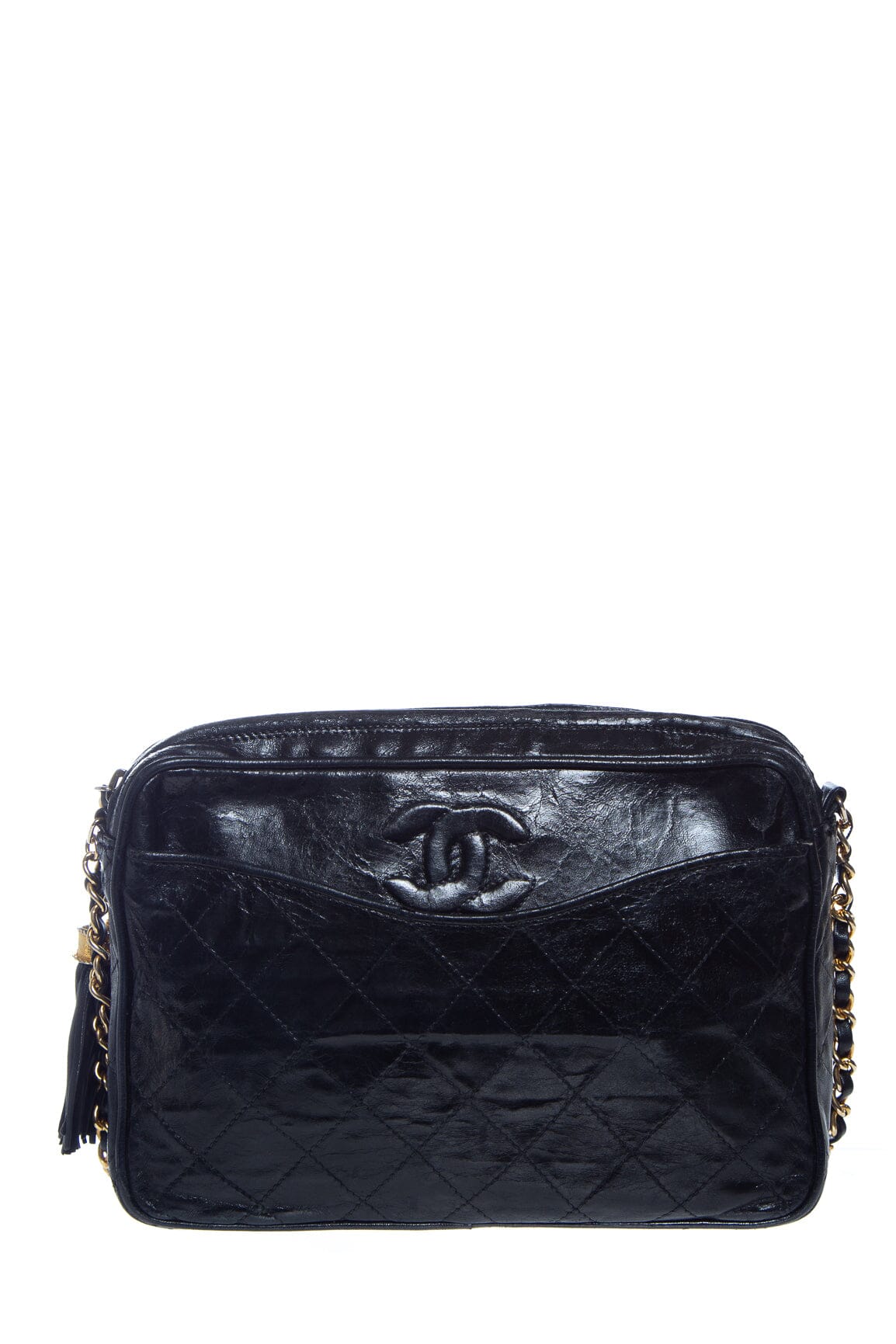 Chanel Black Quilted Camera Handbag