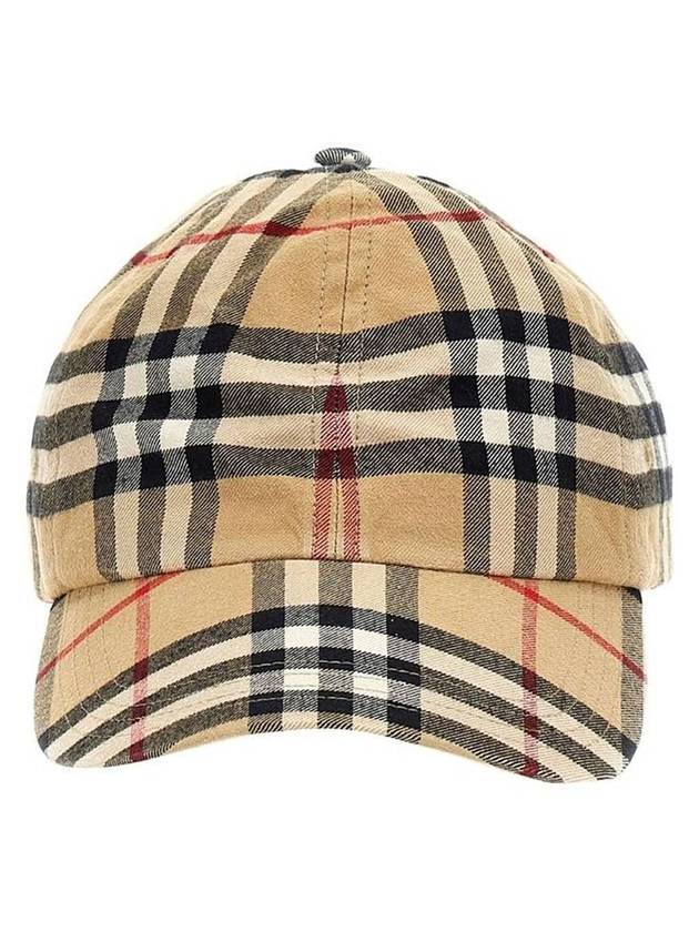 Burberry Check Cotton Ball Cap Beige