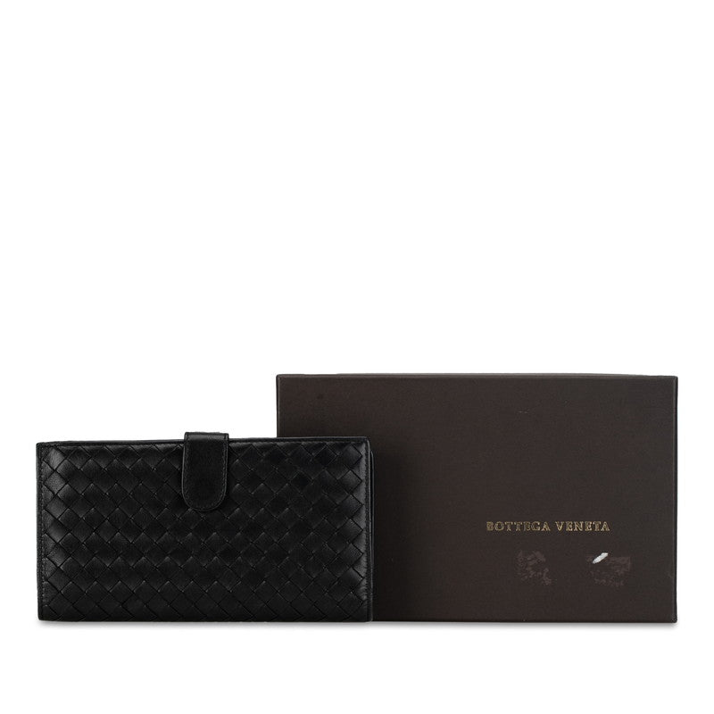 Bottega Veneta Intrecciato Leather Long Wallet Black