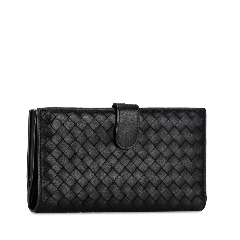 Bottega Veneta Intrecciato Leather Long Wallet Black